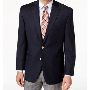 Ralph Lauren Mens Blue Blazer Jacket 42L 100% Wool
